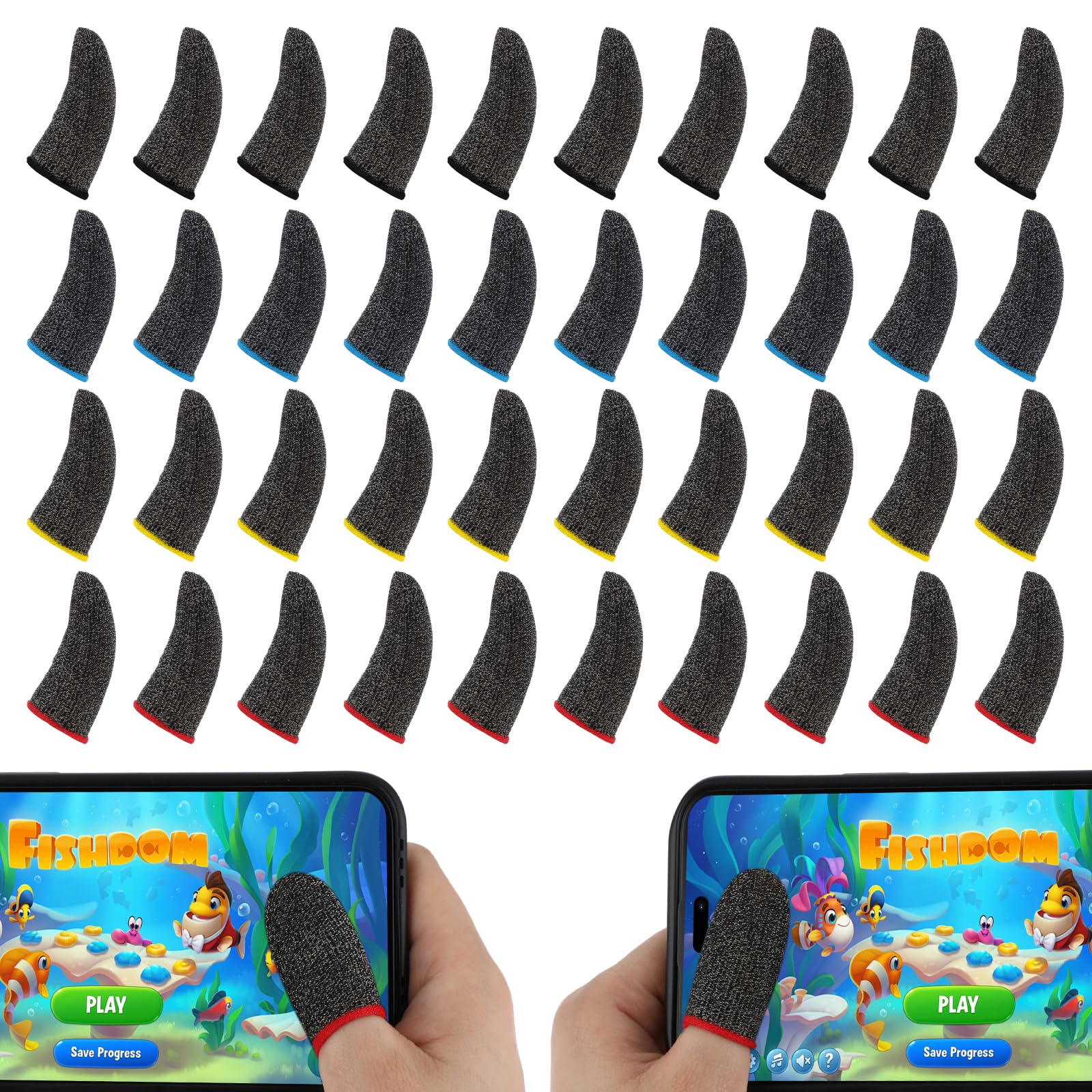 40Pcs Finger Sleeves Thumb Sleeves Mobile Gaming Finger Gloves for Gaming Dedales Gamer for Men Women Mobile Phone Game